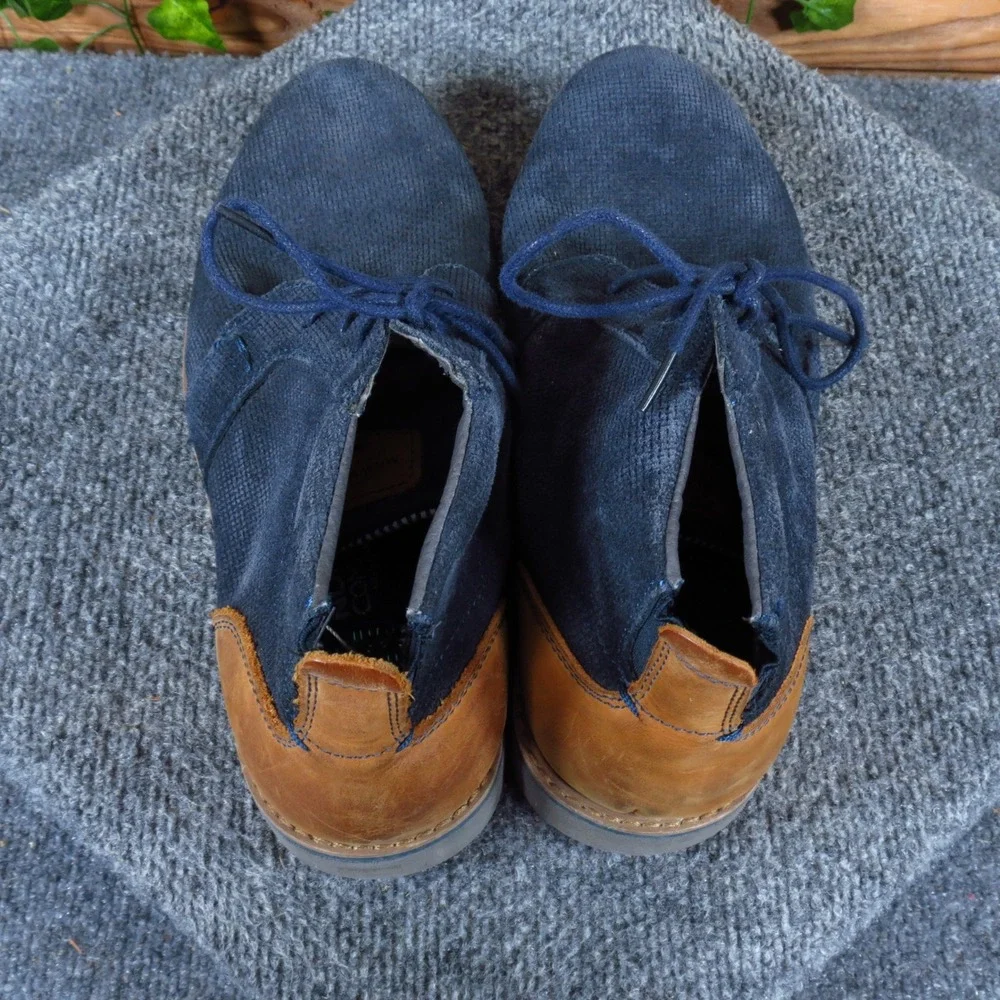 Nunn Bush Barklay Men Chukka Boot Sz 8 Wide Everyday Navy Blue Leather 84793-492